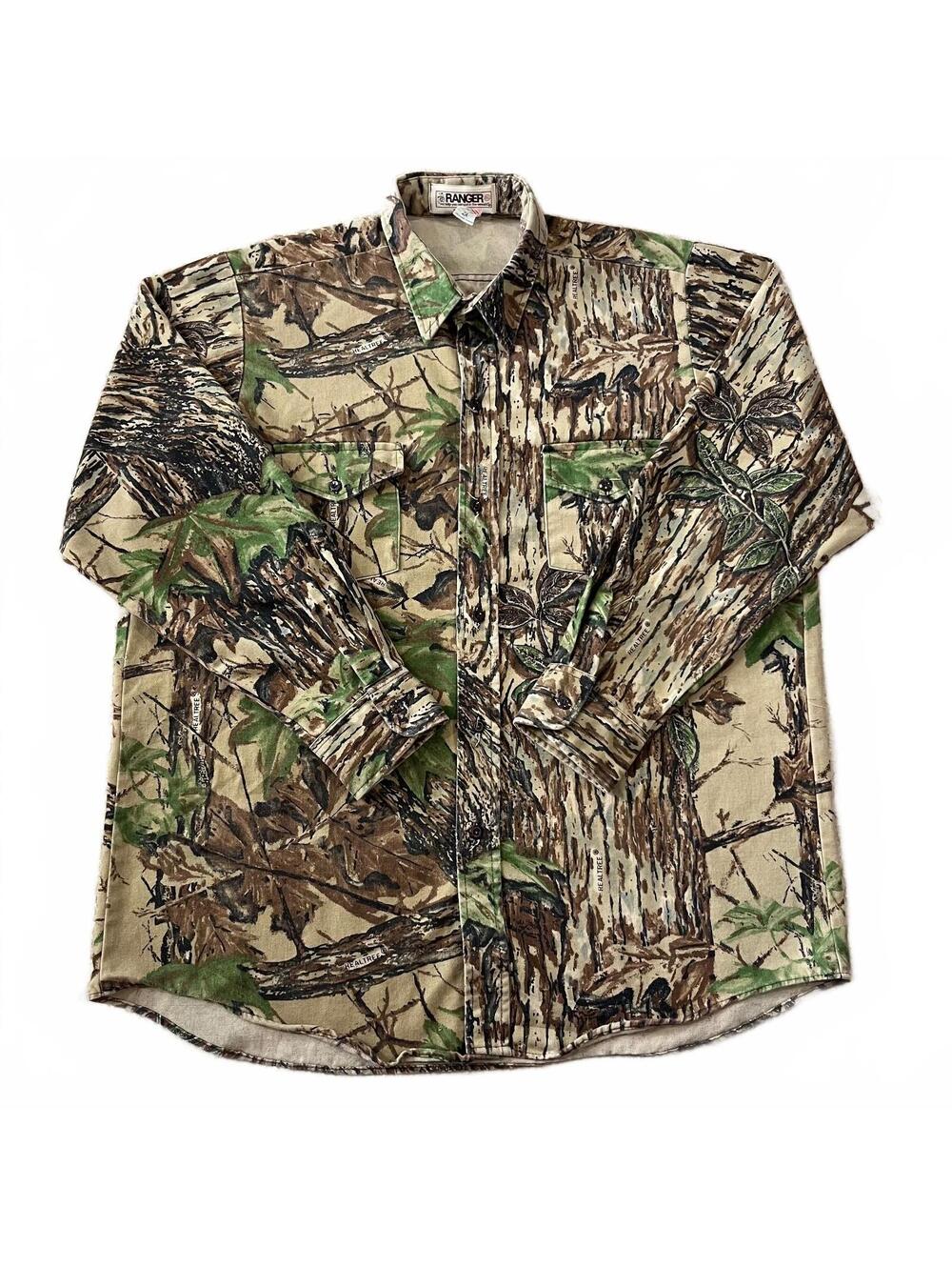 Vintage Ranger Mens RealTree Camo Long Sleeve Shirt Size 2XL